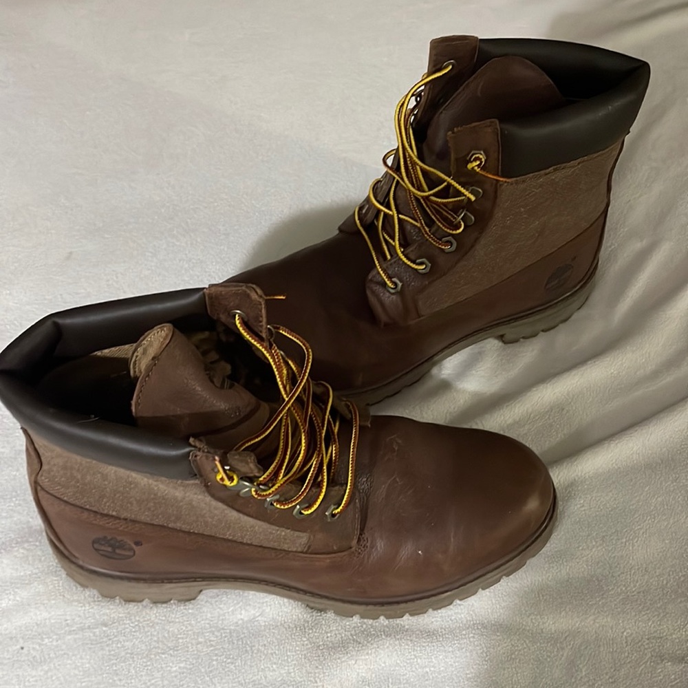 Brown Timbs basically new only wore once.